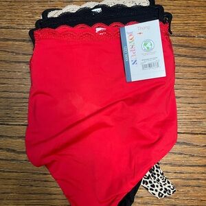 Ladies Joyspun Micro Lace Thong Panties NWT 3 Pack Red Black (XXXL) 22